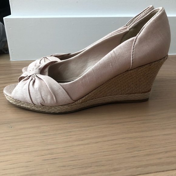 Life stride Rhonda espadrille wedges peep toe shoes size 7.5 heels dusty - Picture 5 of 11